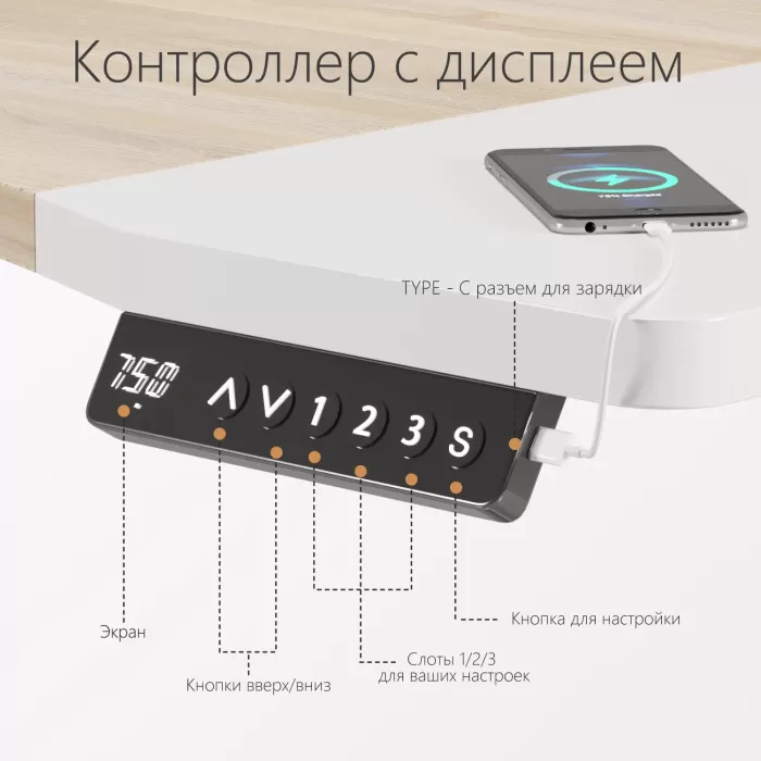 Стол компьютерный с подъемным механизмом регулируемый по высоте  с двумя моторами 1SJ01168