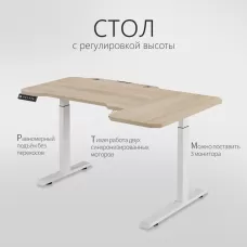 Стол компьютерный с подъемным механизмом регулируемый по высоте  с двумя моторами 1SJ01173