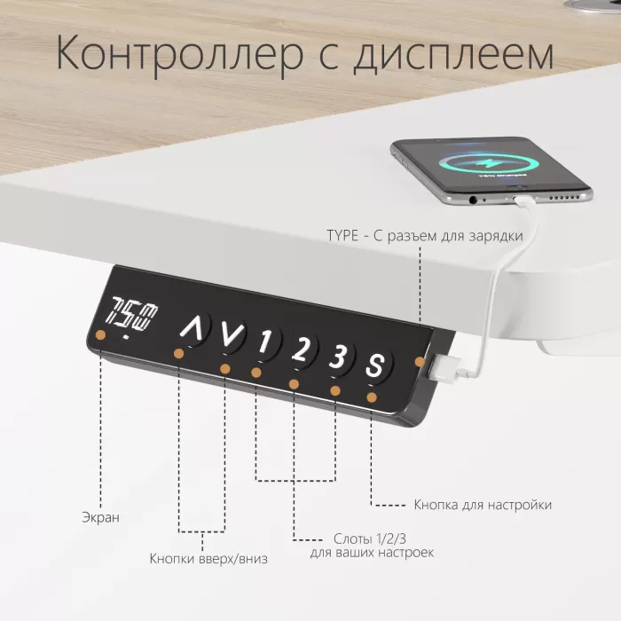 Стол компьютерный с подъемным механизмом регулируемый по высоте  с двумя моторами 1SJ01174